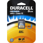 Duracell SDHC Card, UHS-1, Class 10, 8 GB
