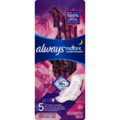Always Pads, with FlexFoam, with Flexi-Wings, Size 5 Extra Heavy Flow, Light, Clean Scent