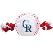 Pets First MLB Colorado Rockies Nylon Baseball Rope Dog Toy