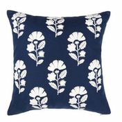 Everhome Floral Square Throw Pillow - Navy & White