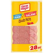 Oscar Mayer Sub Kit with Smoked Ham & Water Product & Cotto Salami Sliced Deli Sandwich Lunch Meat