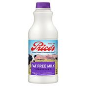 Price's Milk Fat Free Quart Plastic Bottle