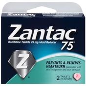 Zantac Ranitidine 75 mg Tablets Acid Reducer