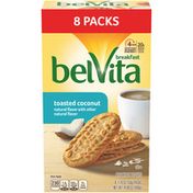 belVita Toasted Coconut Breakfast Biscuits, 8 Packs (4 Biscuits Per Pack)