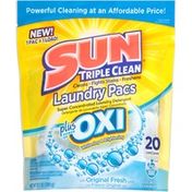 Sun Laundry Pacs Original Fresh Scent 20 Loads Laundry Detergent