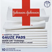 Johnson & Johnson Gauze Pads, Hospital Grade, Large