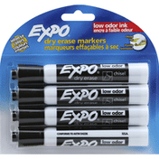 Expo Marker, Dry Erase, Low Odor Ink, Black Ink, Chisel Tip