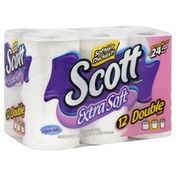 Scott Bathroom Tissue, Unscented, Double Roll, One Ply