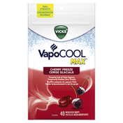 Vicks VapoCOOL Max Drops, Max Strength Medicated Drops, Soothes Sore Throat Pain Caused by Cough, Cherry Freeze Flavor, 40 Drops