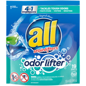 all Laundry Detergent Pacs, 4 in 1 with Odor Lifter