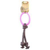 Beco Hoop Pink Natural Rubber Hoop on a Rope Dog Toy
