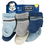 Gerber Socks, 3-6 months, 6 Pack
