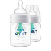 Philips Avent Avent Anti-colic Baby Bottle With AirFree Vent, 4oz, 2pk, Clear, SCF400/24/4