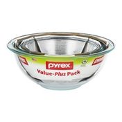 Pyrex Value-Plus Pack Glass Bowls - 3 Piece