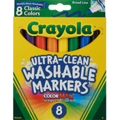 Crayola Washable Markers, Ultra-Clean, Classic Colors
