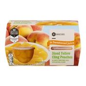 Southeastern Grocers Peaches Diced Yellow Cling In Sweetened Juice - 4 CT