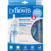 Dr Brown's Natural Flow Baby Feeding Bottles - 3 CT