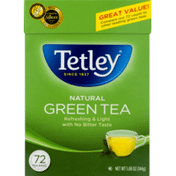 Tetley Natural Green Tea - 72 Count Tea Bags