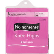 No nonsense Knee Highs, Reinforced Toe, One Size, Nude
