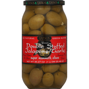 Tassos Olives, Super Mammoth, Double Stuffed Jalapeno Garlic