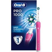 Oral-B 1000 CrossAction Electric Toothbrush, Pink, Powered by Braun