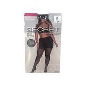Secret Collection Extra Extra Large Black Fab Curves Plus Pantyhose