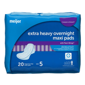 Meijer Maxi Pads with Flexi-Wings, Extra Heavy Overnight Absorbency, Size 5