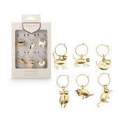 Twine Gold Cat Wine Charms