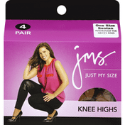 Just My Size Reinforced Toe Knee Highs Value Pack, One Size, Suntan