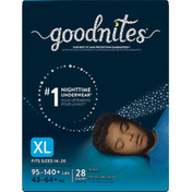 GoodNites Boys' Nighttime Bedwetting Underwear, XL (95-140 lb.)