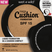 wet n wild Foundation, Light/Medium, Warm, Nude Beige 108A, SPF 15