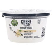 Open Nature Yogurt, Greek, Nonfat, Vanilla, Strained