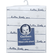 Gerber Crib Sheet, Fitted, Single Pack