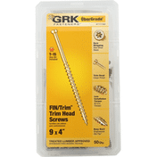 GRK Fasteners Trim Head Screws, 9 x 4 Inches, T-15