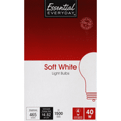 Essential Everyday Light Bulbs, A19, Soft White, 40 Watts