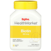Hy-Vee Healthmarket, Biotin 800 Mcg Hair, Skin & Nail Support Vitamin Supplement Tablets