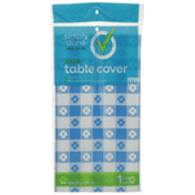 Simply Done Plastic Table Cover, Blue Gingham