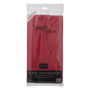 Touch of Color Plastic Lined Table Cover Classic Red