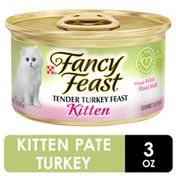 Purely Fancy Feast Pate Wet Kitten Food, Tender Turkey Feast