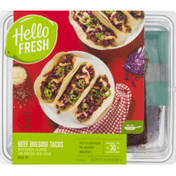 Hello Fresh Meal Kit, Beef Bulgogi Tacos, with Pickled Jalapeno and Sriracha Sour Cream, Sleeve