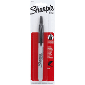 Sharpie Permanent Marker, Retractable, Fine Point, Black