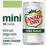 Canada Dry Soda, Zero Sugar, Ginger Ale, Mini