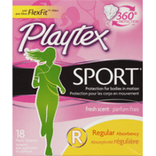 Playtex Tampons, Plastic, Regular Absorbency, Fresh Scent