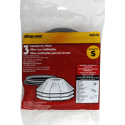 Shop-Vac Filters, Reusable Dry, Type S
