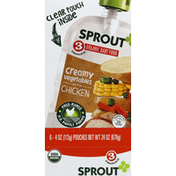 Sprout Baby Food, Organic, Creamy Vegetables with Chicken, 3 (8 Months & Up)