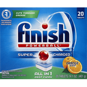 Finish Automatic Dishwasher Detergent, Deep Clean, Orange Scent