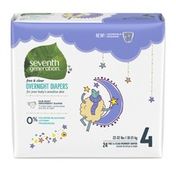 Seventh Generation Overnight Baby Diapers Stage 4, 22-32 Lbs