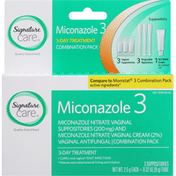 Signature Care Miconazole 3, 200 mg, Combination Pack