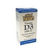 Natural Factors Vitamin D3 Dietary Supplement, 1000 Iu