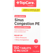 TopCare Sinus Congestion PE, Maximum Strength, 10 mg, Tablets